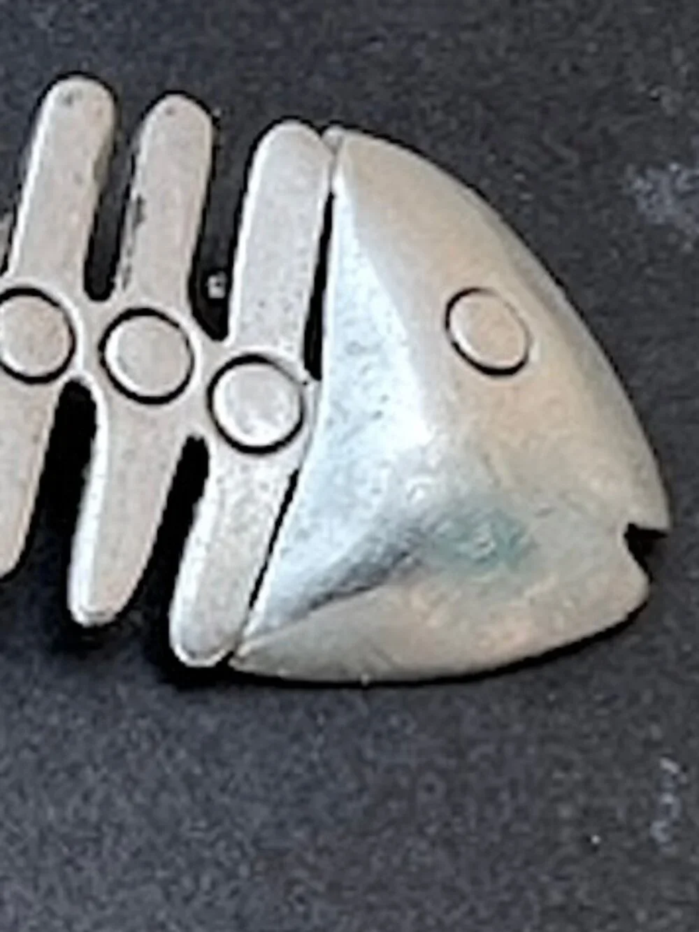 Vintage Mexican Silver Plate Fish Skeleton Brooch Pin Large 3.25